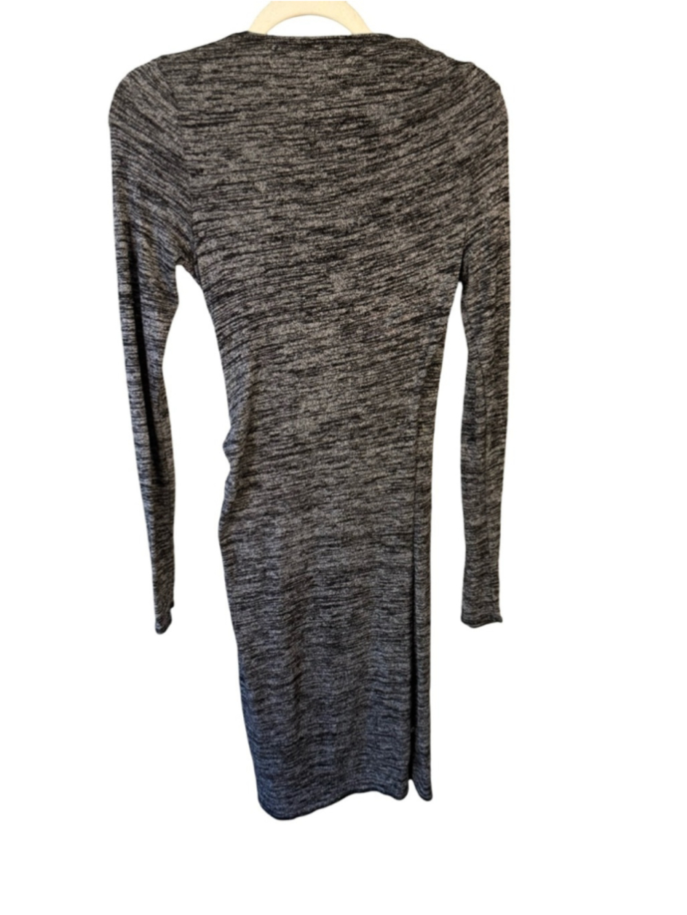 Wilfred Charcoal Marled Wrap Bodycon Dress Size S Minimalist Fall Winter - Picture 3 of 13